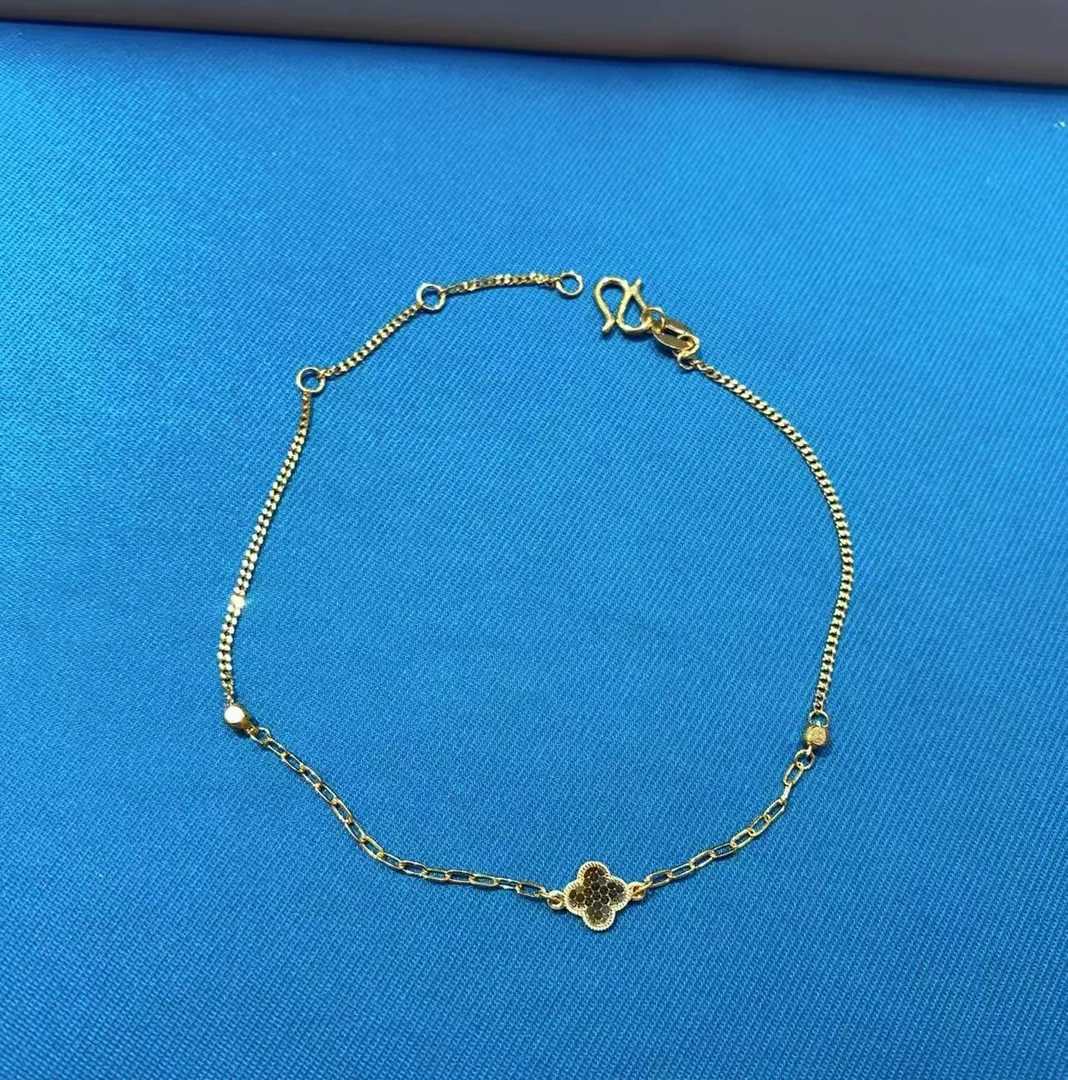 Chow Tai Seng/周大生足金鱼鳞四叶草手链