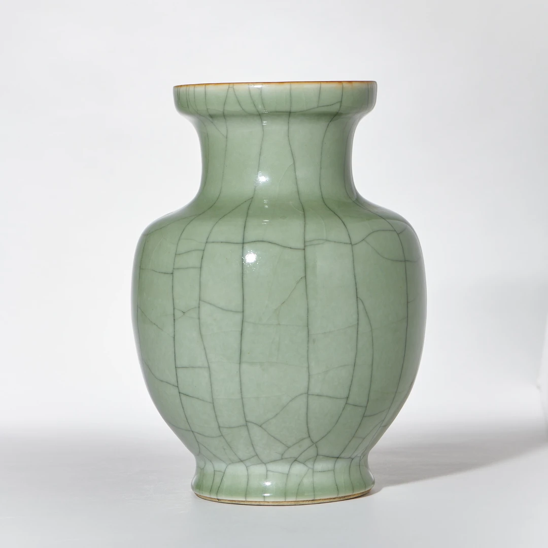 1162清乾隆·仿官釉盘口尊【古董拍卖】