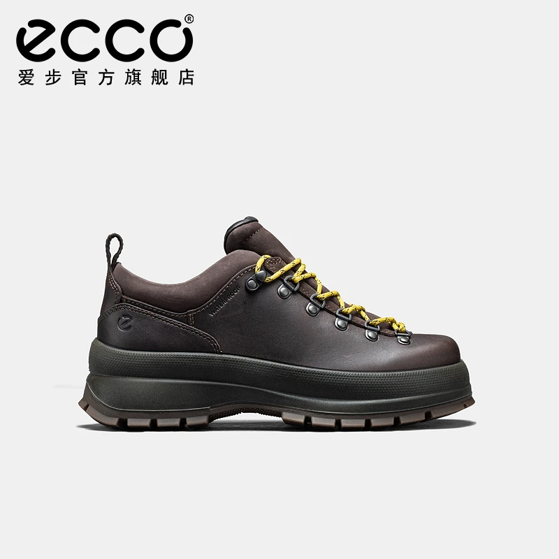 ECCO爱步工装鞋男款美式复古厚底低帮马丁靴皮鞋踪迹30 550614