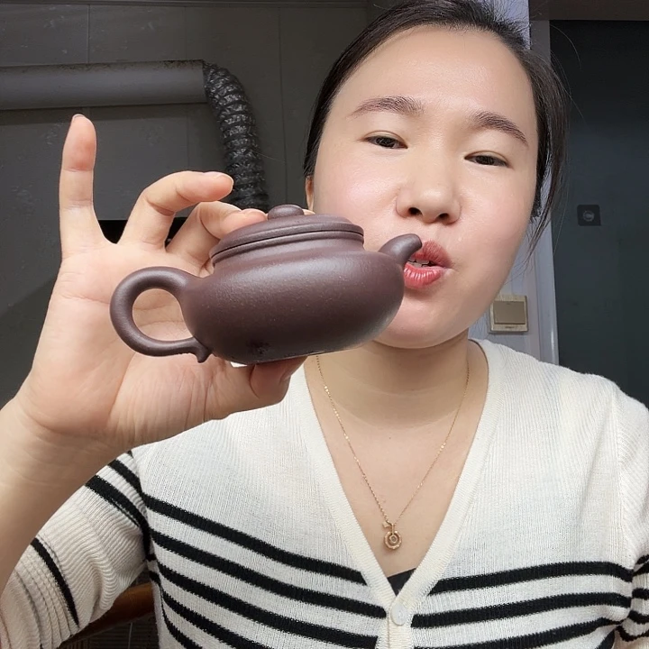 茶壶紫砂原矿半手工天青泥仿古200cc