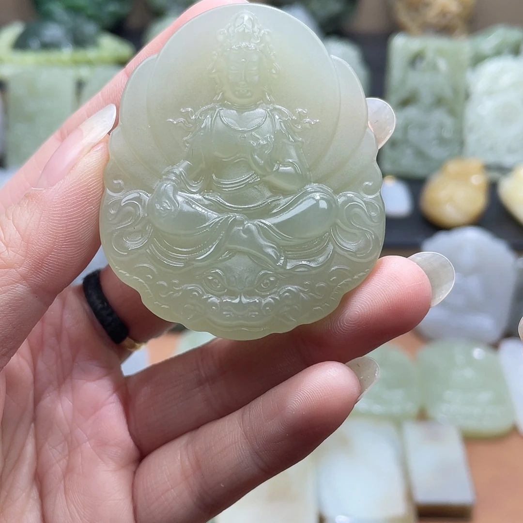 和田玉未镶嵌吊坠(不含链)