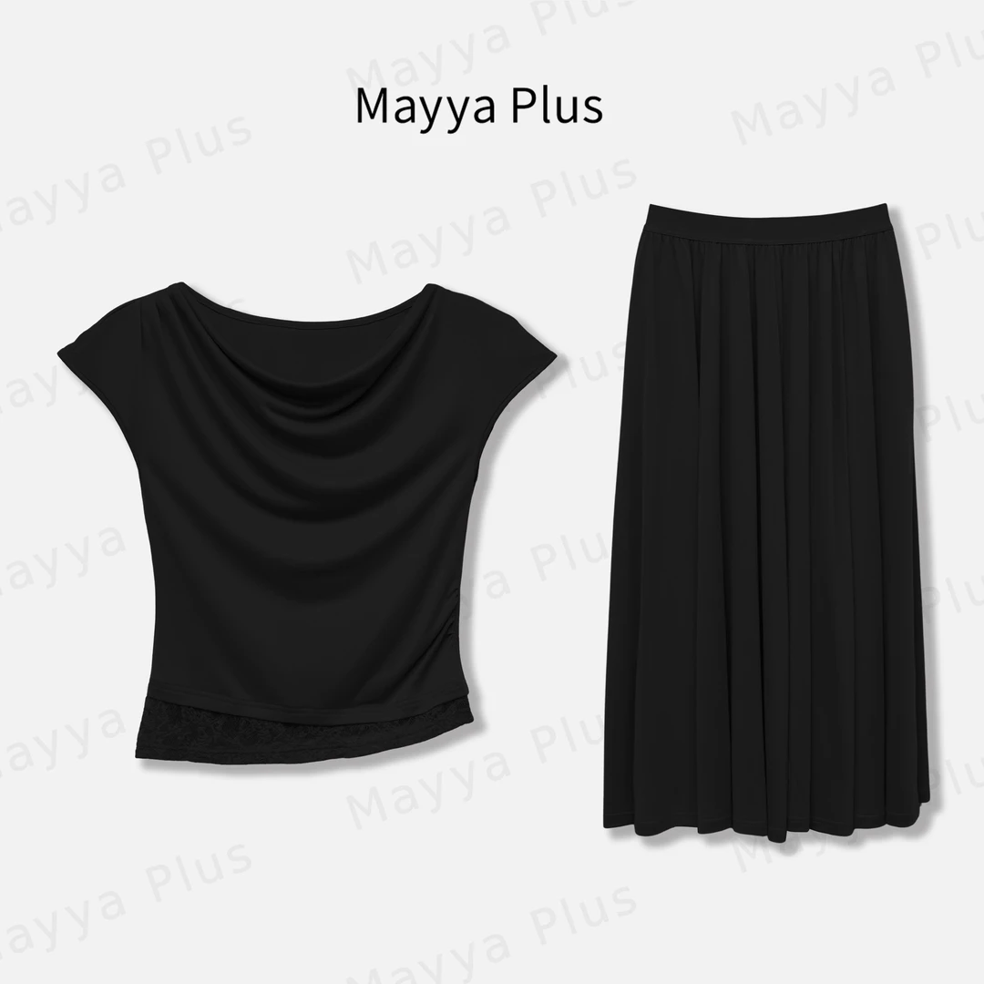 【首尔女神】Mayya Plus麦芽定制轻熟气质短袖半身裙套装32528726AB