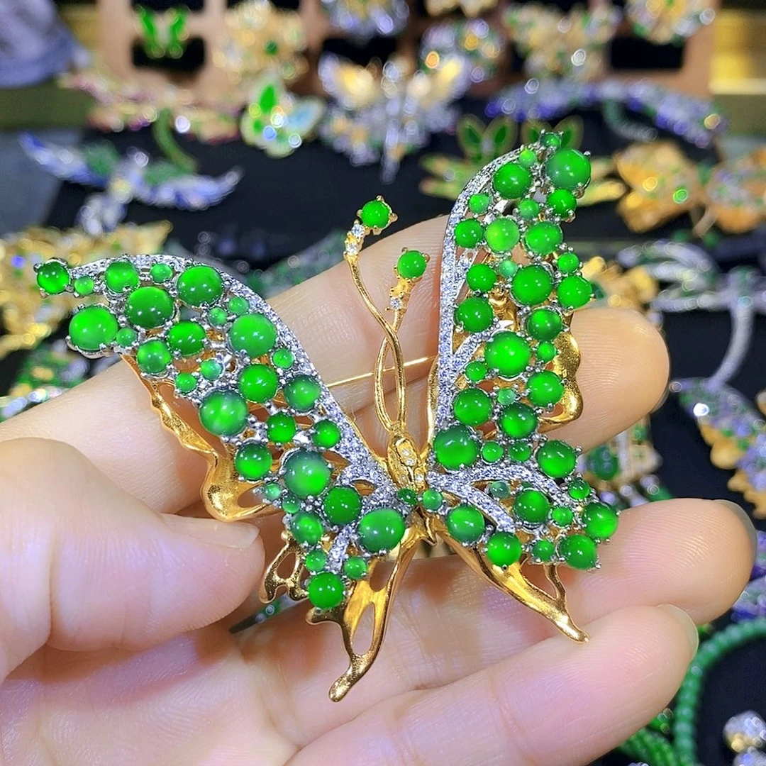 颈饰银S925镶嵌翡翠