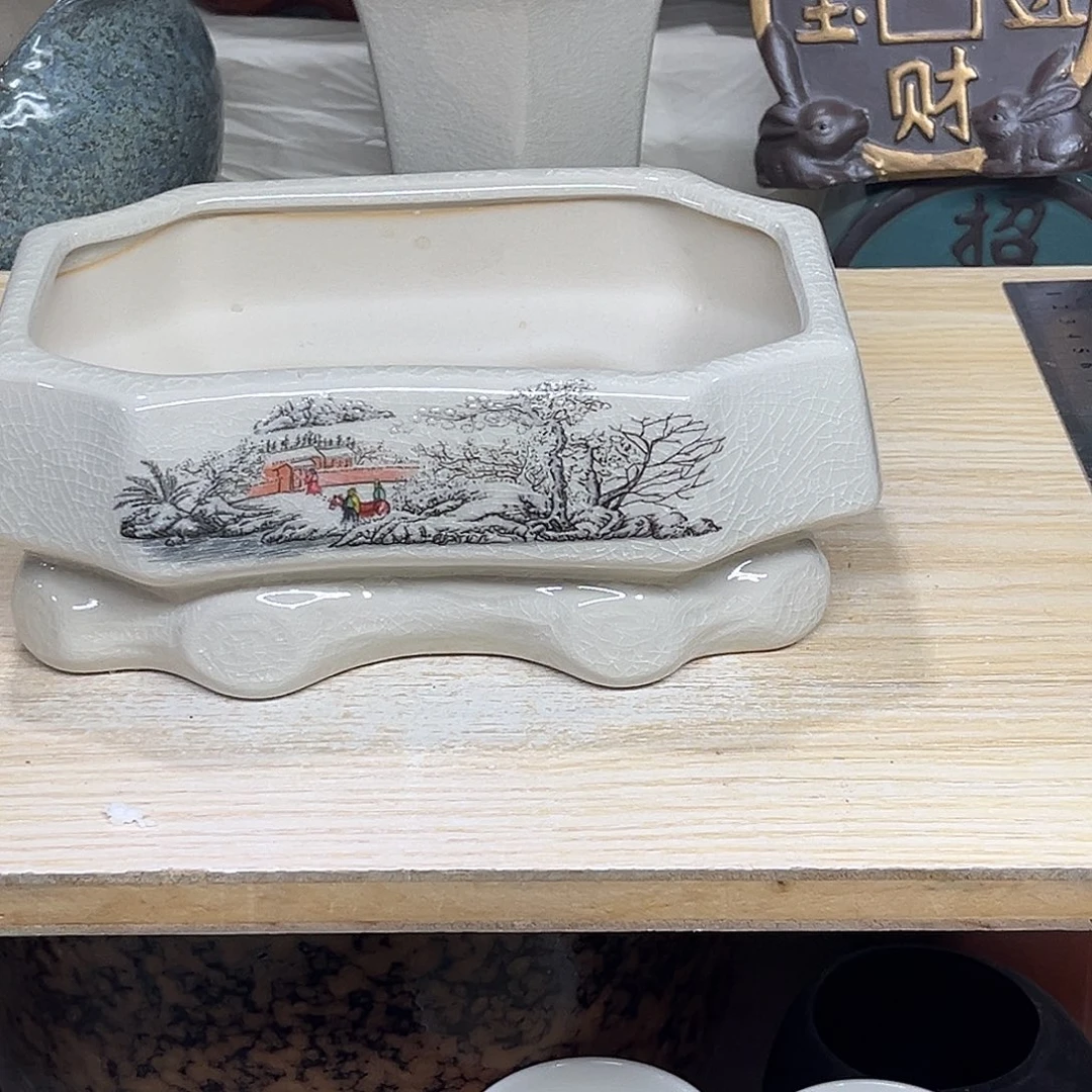 陶瓷绿植多肉微瑕花盆口径19*12*8.5