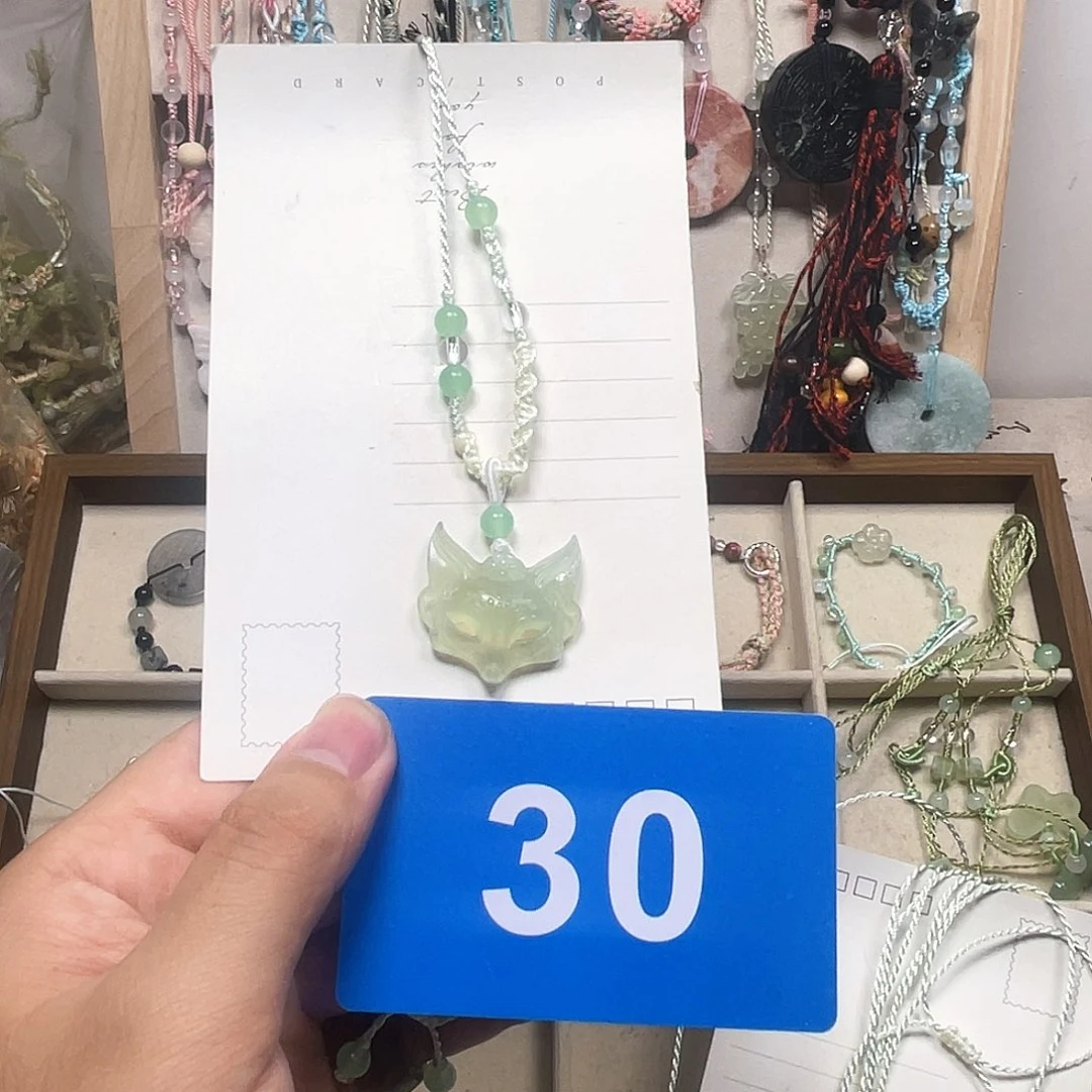 蛇纹石玉合金颈饰