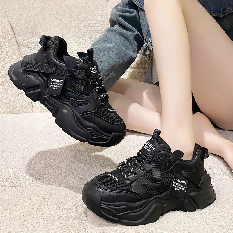 隐形内增高男鞋2025夏季新款休闲情侣运动鞋松糕厚底百搭老爹潮鞋