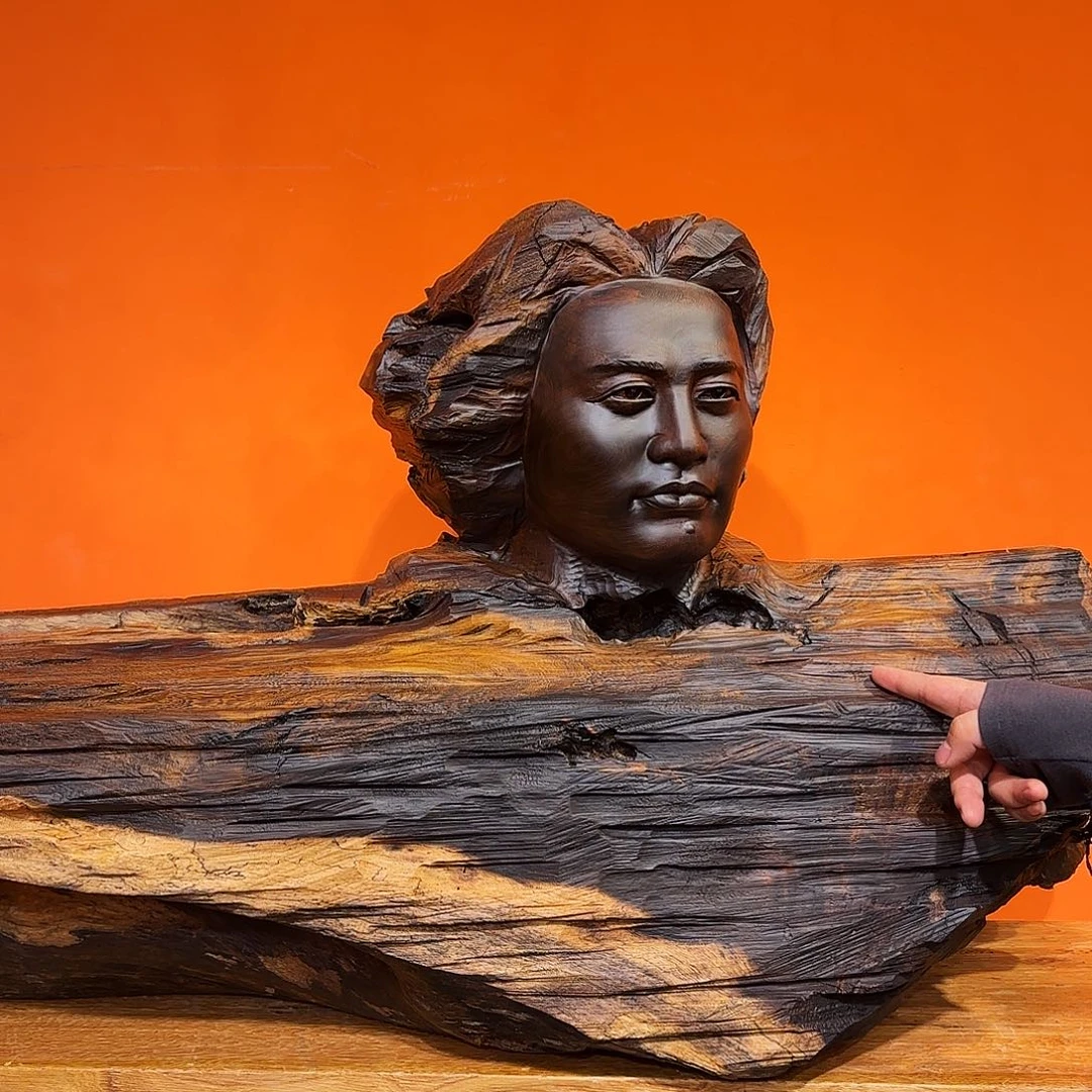 鸡翅木橘子洲头桌面摆件