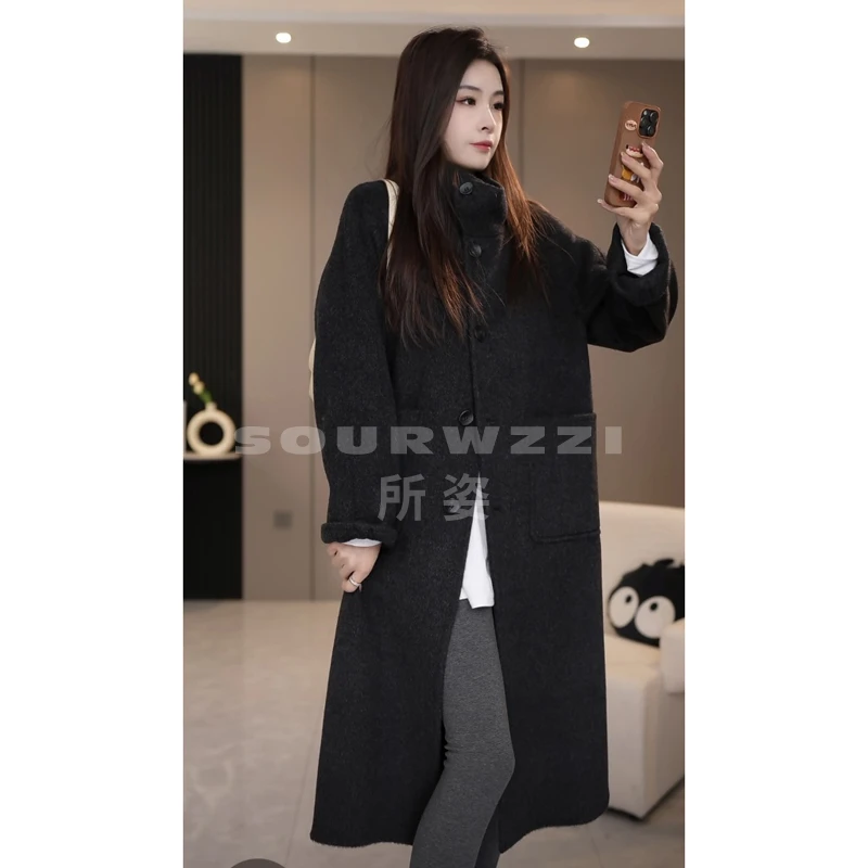 SOURWZZI/所姿新款休闲冬季时尚保暖宽松女士羊毛外套SZ-X88002