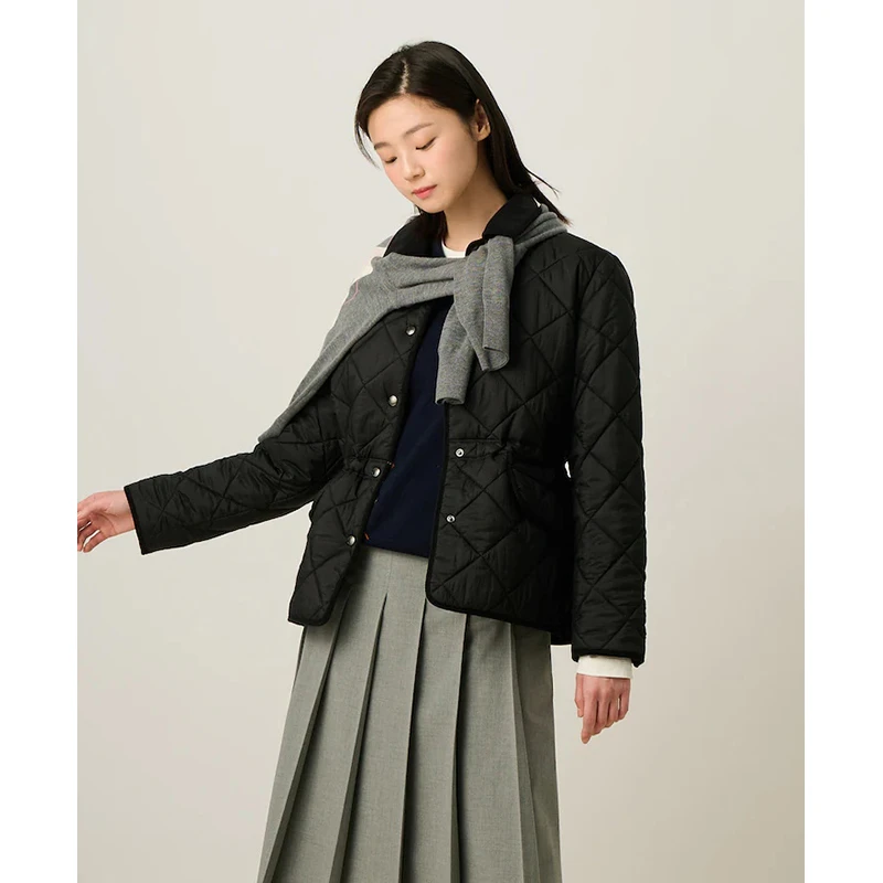 【新品】滨波  2025早春女士中长款翻领绗缝棉服BF5138C03