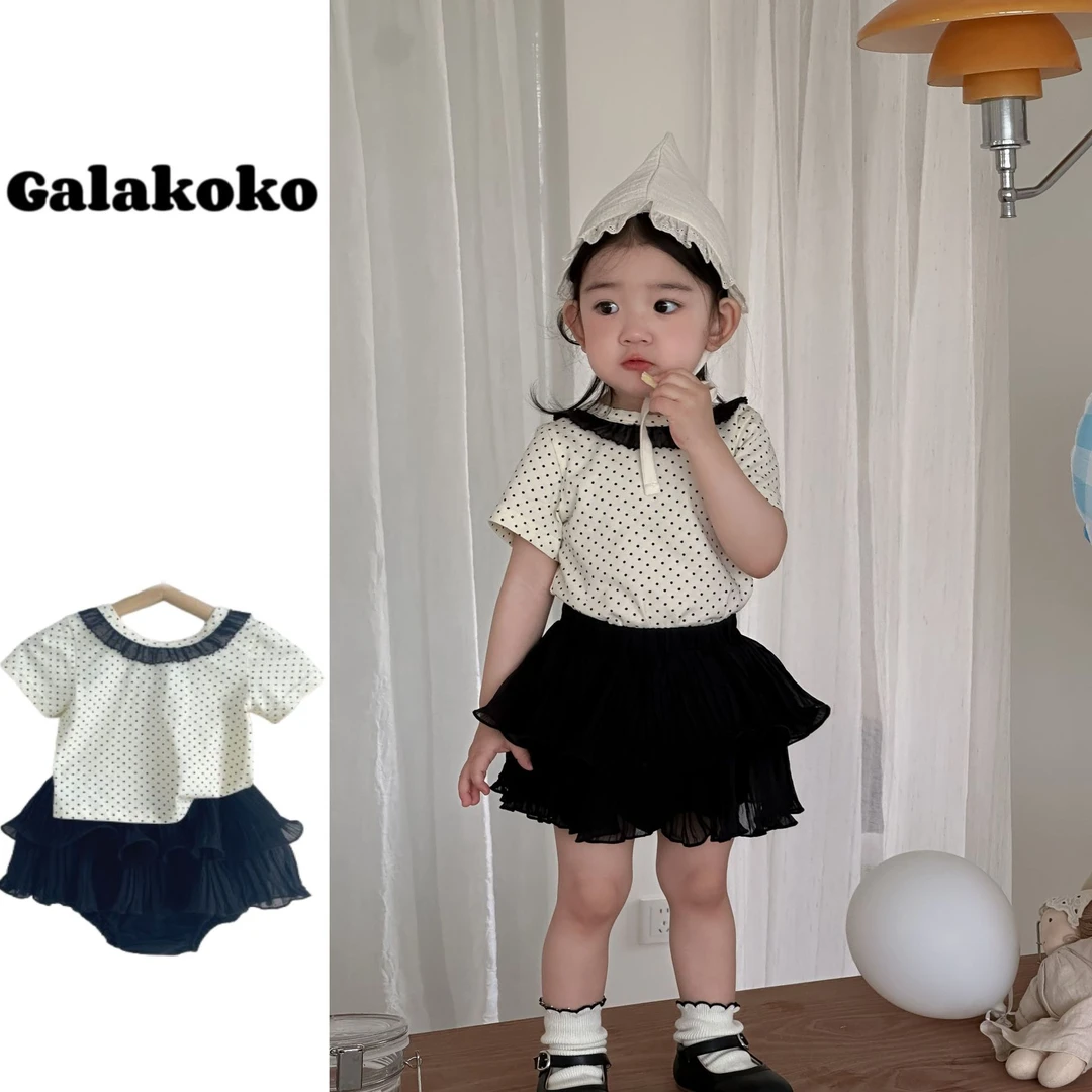 夏季老钱风婴童纱裙爬服新生儿包屁衣A类公主风外出哈衣套装