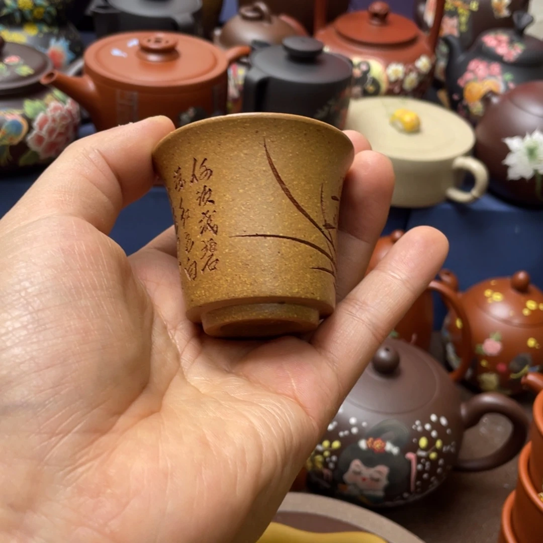茶杯红泥紫砂主人杯50cc