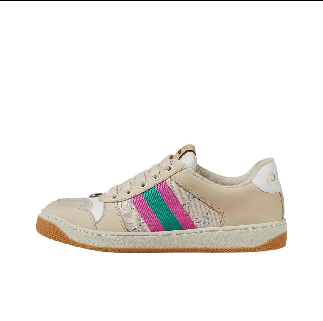 全新未使用 GUCCI/古驰 古驰 粉色满印银色脏脏鞋