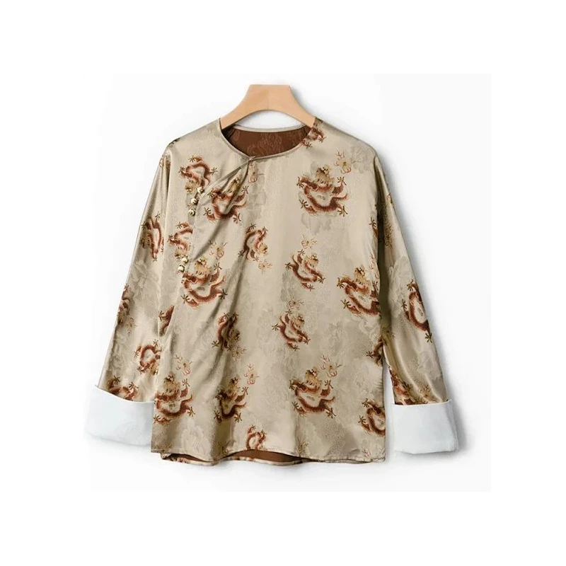 【荟老师严选】卷边提花中式上衣SY2536