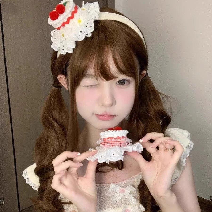 小熊摘星星 | 甜心派对 可爱樱桃蛋糕发夹发箍生日拍照帽子发卡