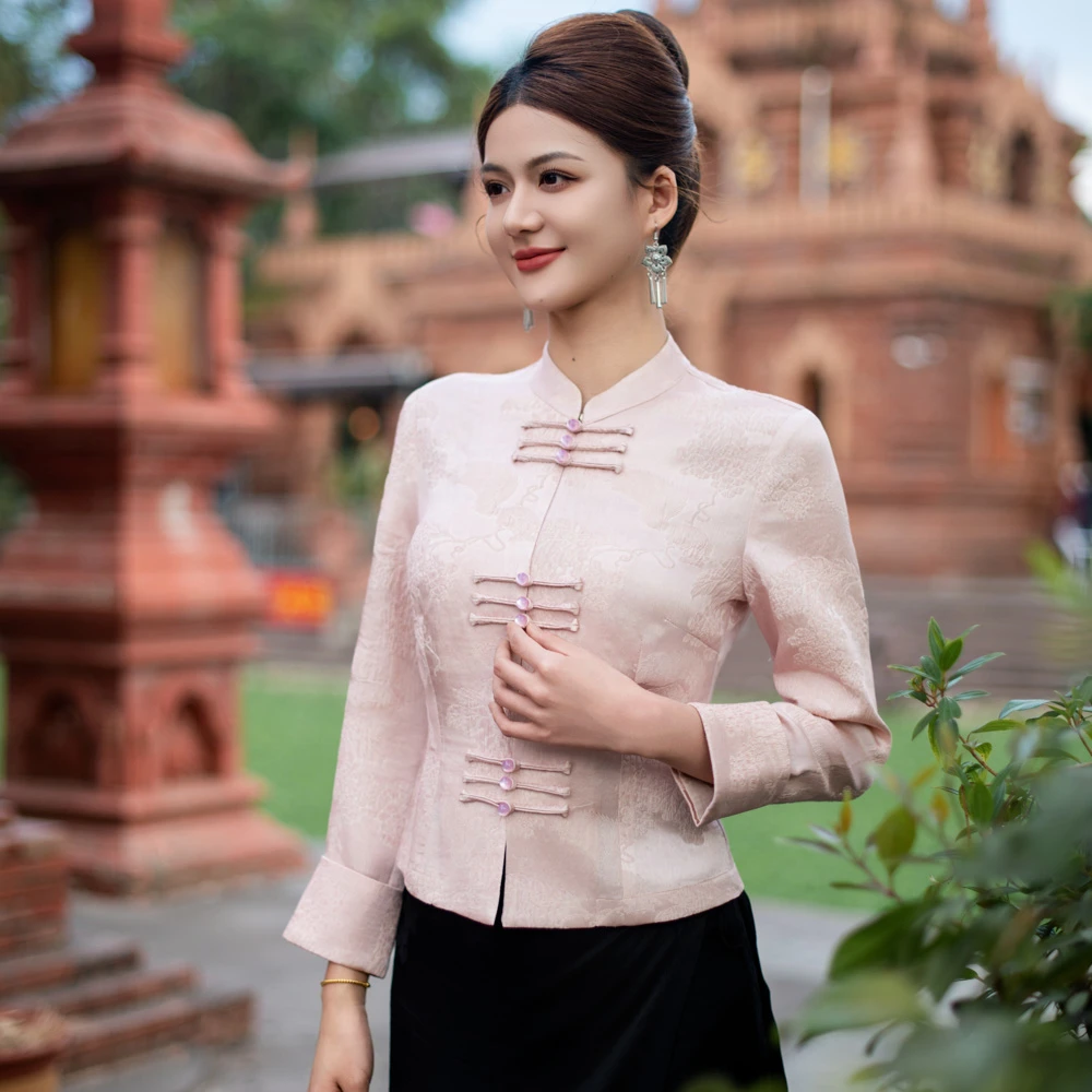 玉家人【勐豆】桑蚕丝傣族服装改良服饰中国风民族风新中式上衣