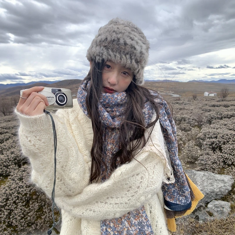 2025秋冬韩系慵懒风复古高级感宽松毛衣女长袖针织开衫上衣设计感