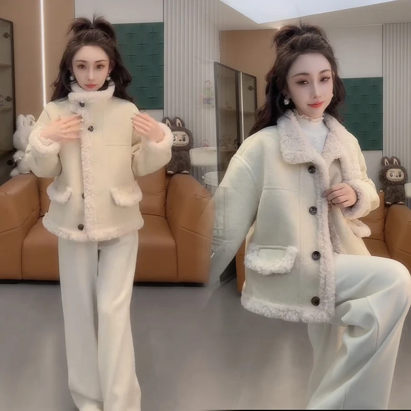 2025秋冬新款时尚显瘦气质网红高档套装女高级百搭宽松大码两件套