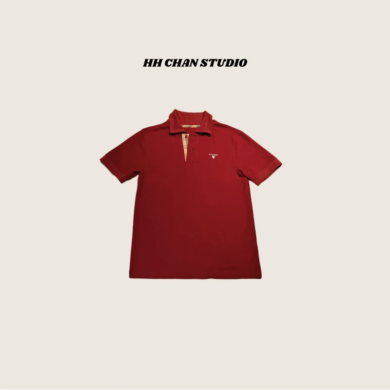 HH.CHAN“热情polo”定制棉bar暗红色设计款POLO短袖HH52F36734