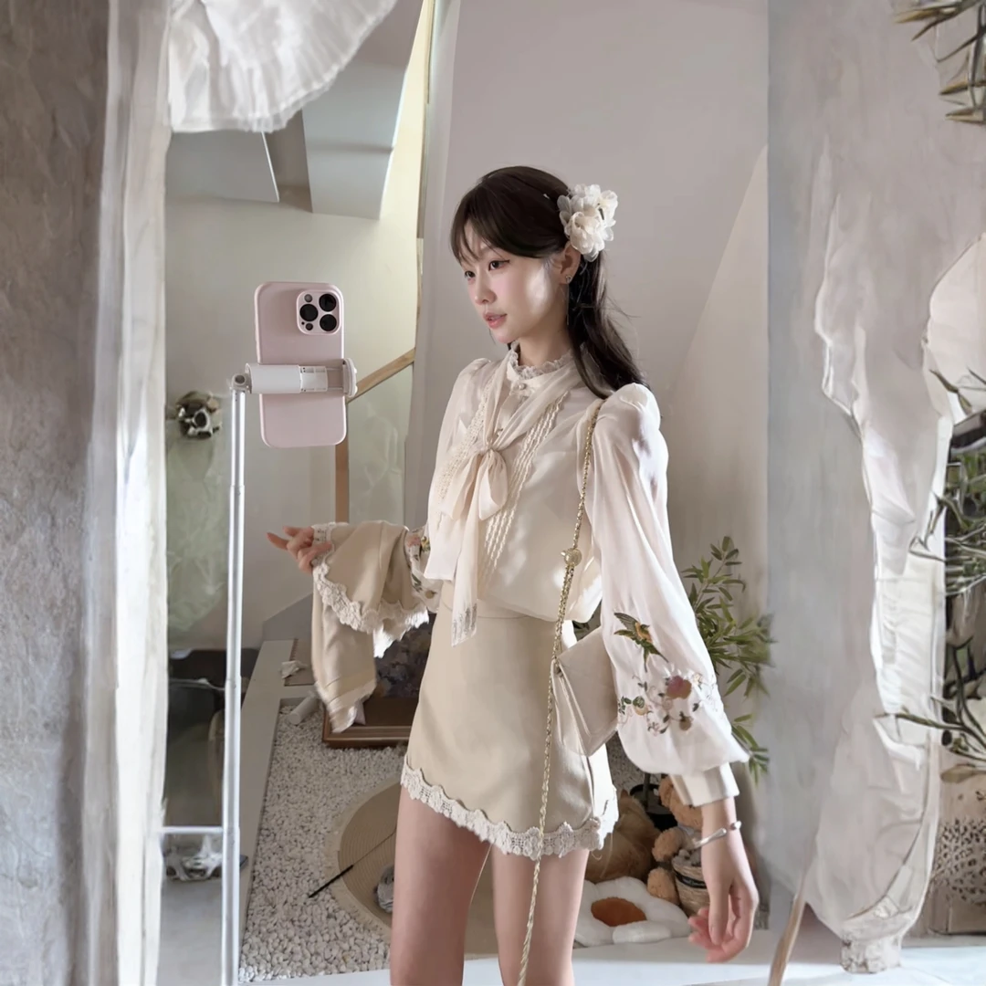 辣妹风休闲风法式时尚套装长袖裙子秋季小香风复古