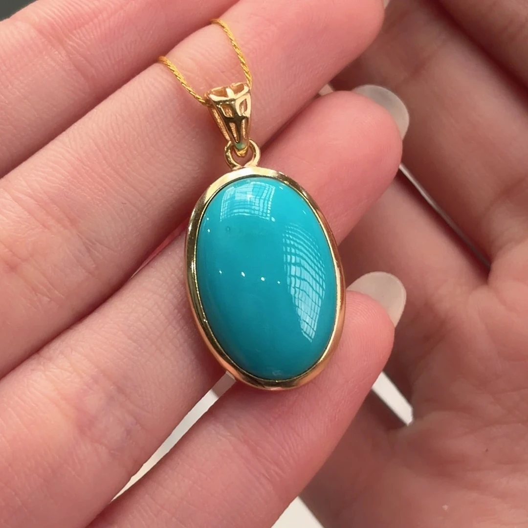 绿松石银S925镶嵌颈饰