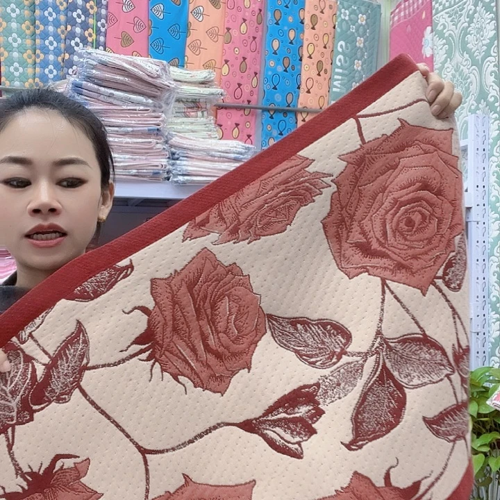棉红色玫瑰花纯棉