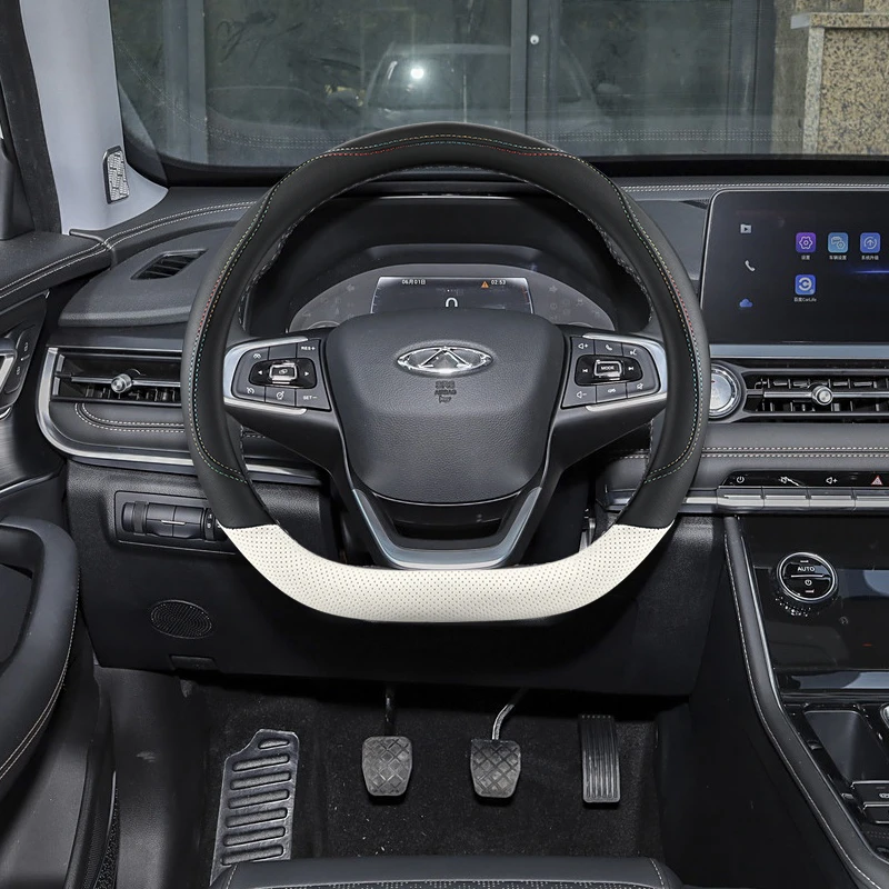 61奇瑞小蚂蚁qq冰淇淋艾瑞泽e方向盘套皮款四季通用汽车手把套防