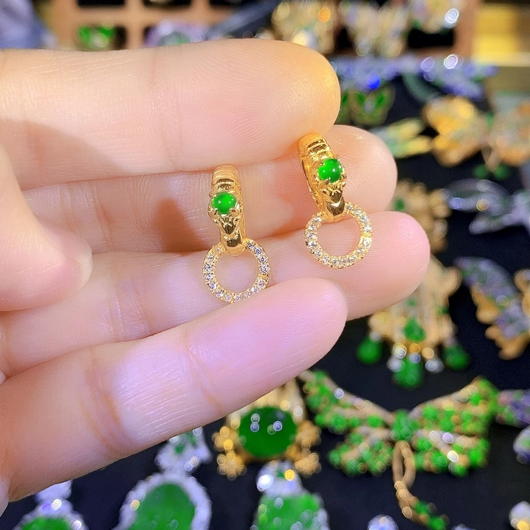 吊坠(不含链)银S925镶嵌翡翠多样性发其一