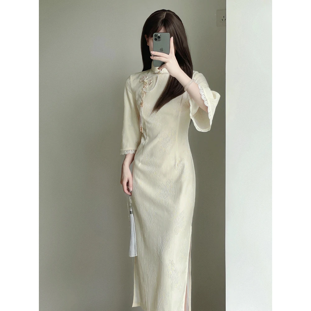2025春夏少女倒大袖连衣裙新中式改良旗袍年轻款小个子民国风日常