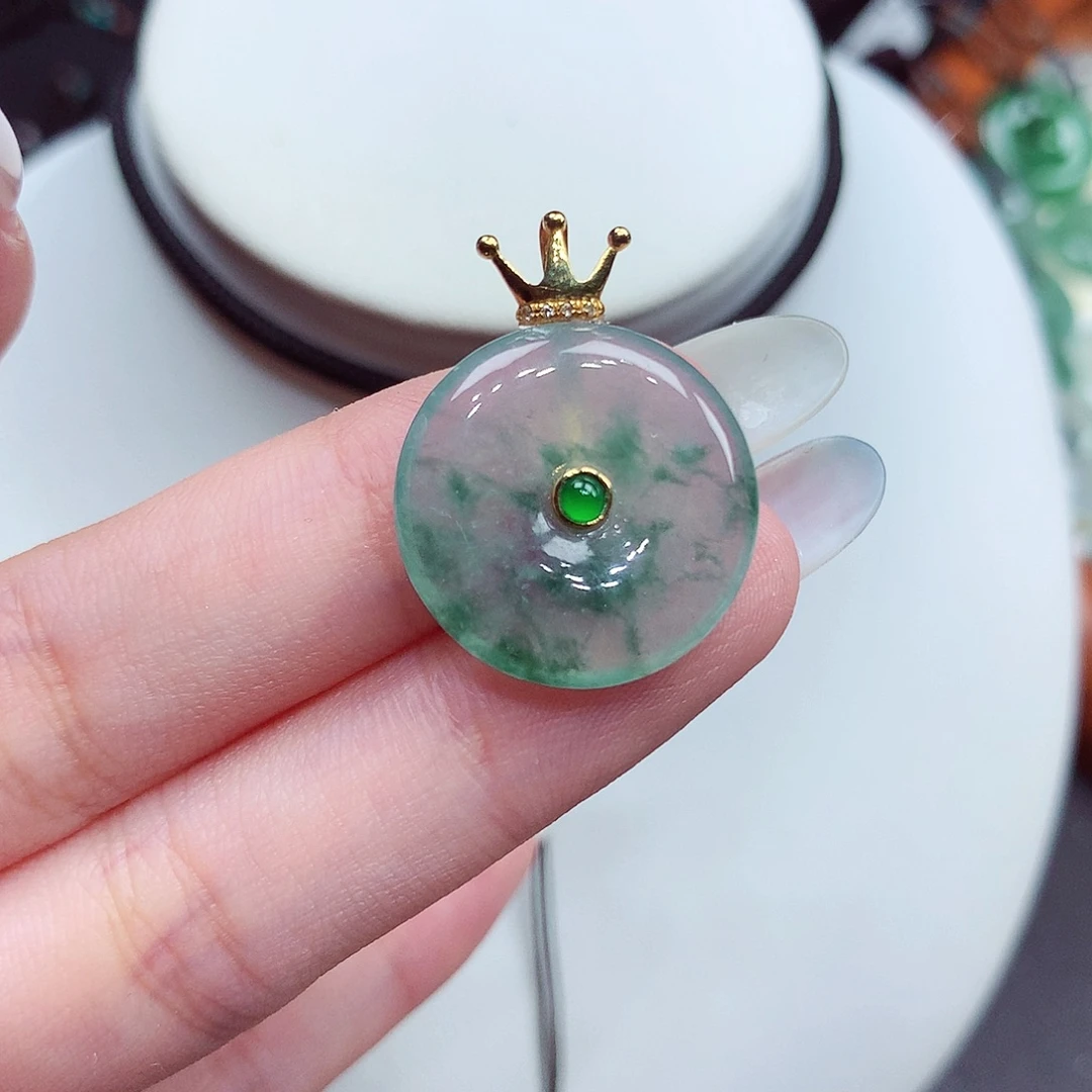 翡翠未镶嵌颈饰翡翠14，19.9/3.9