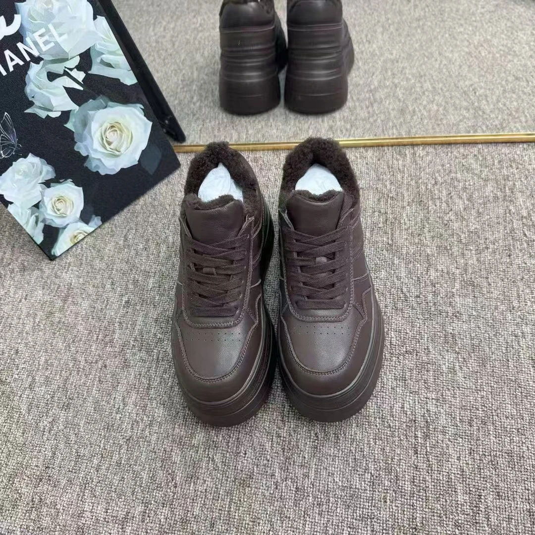 冬款7cm增高厚底新款休闲鞋女时尚百搭系带休闲鞋QW00049