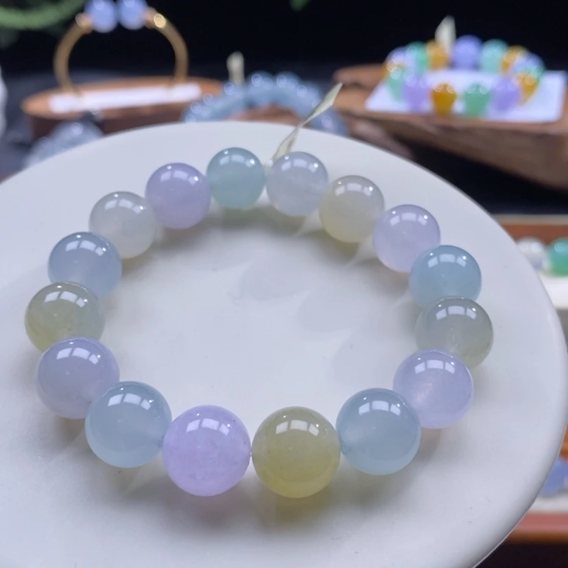 【闪购商品】翡翠颈饰未镶嵌翡翠糖果色系多宝手串