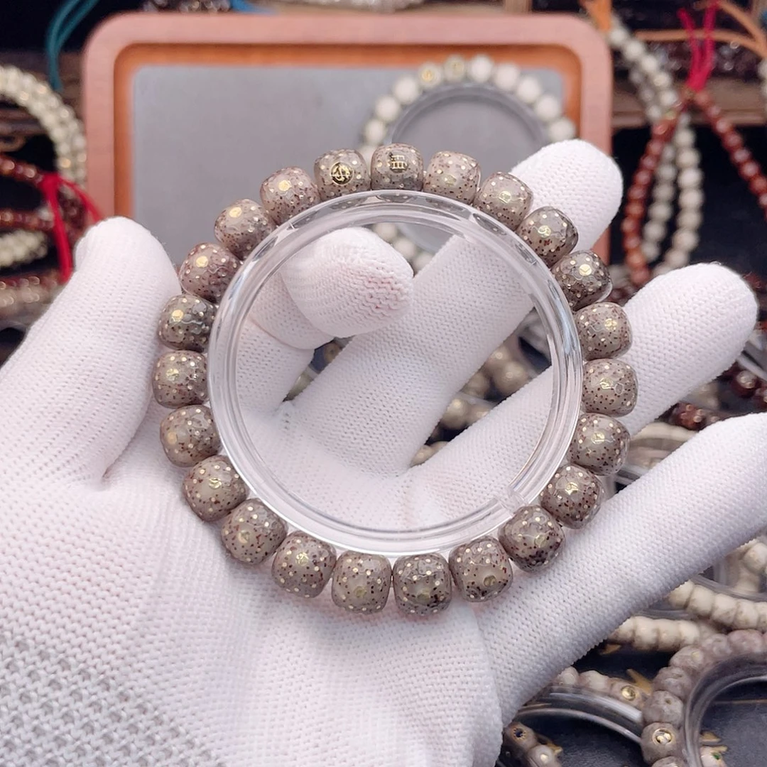 星月菩提手串毕业黑冰糖果冻石玉料千钉龙鳞10mm