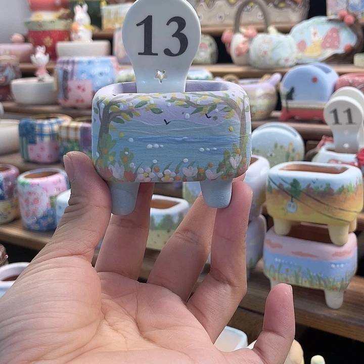 D***Z13……手工手绘花盆花盆