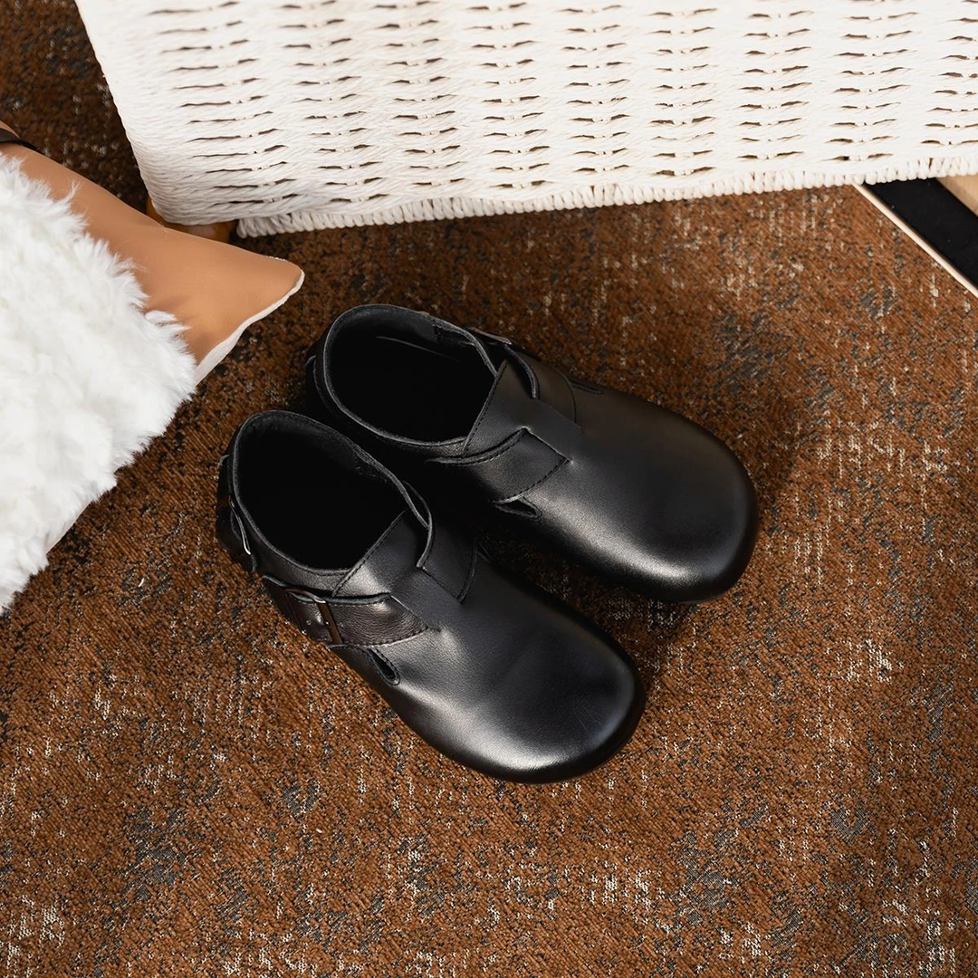 「GHGB」尤物难得头层小牛皮里外全复古勃肯鞋女舒适单鞋