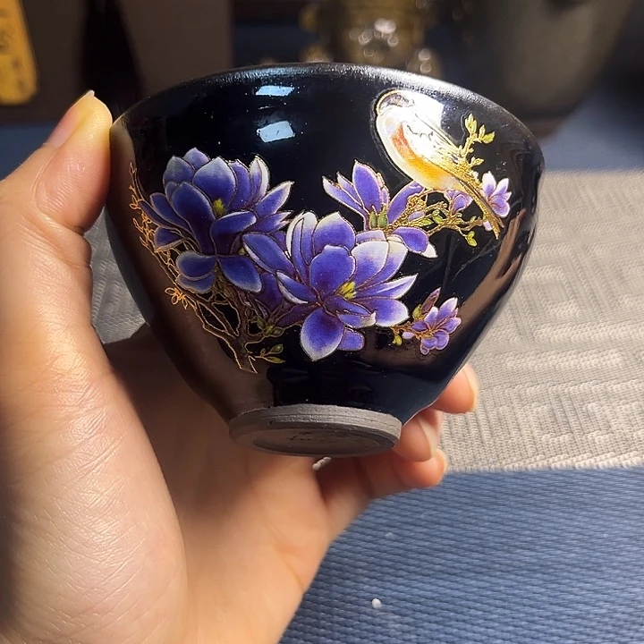 茶盏建盏泡茶手握主人杯