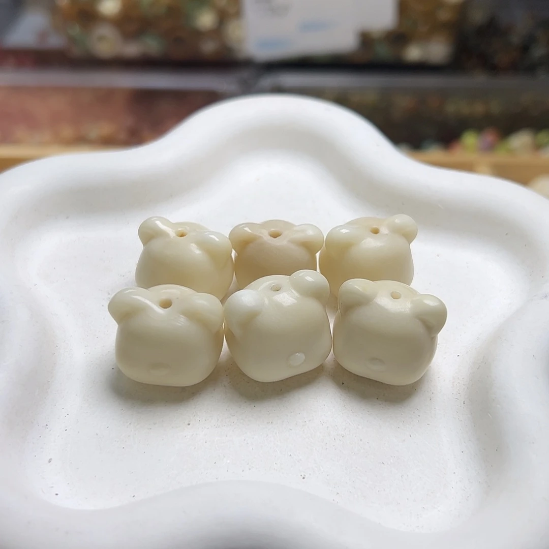 菩提根/象牙果吊坠瑕疵白熊桶2颗孔道裂