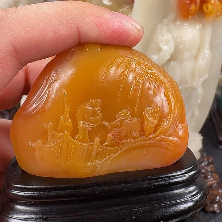 言***️寿山石寿山石鹿目