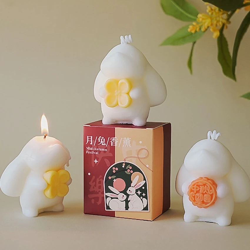 植物光年【月兔香薰】中秋新款兔子造型香薰蜡烛小众装饰伴手礼礼物