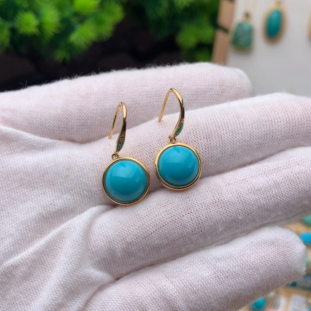 绿松石珠宝奇石18K金镶嵌