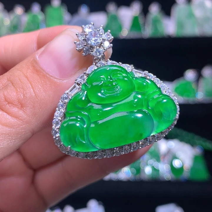 【闪购商品】颈饰银S925镶嵌翡翠天然翡翠