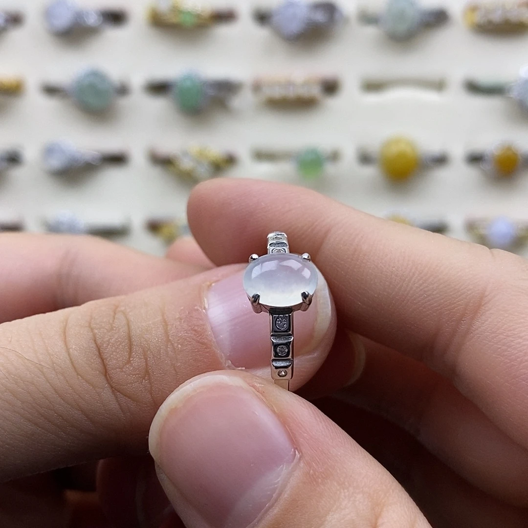 翡翠银S925镶嵌戒指