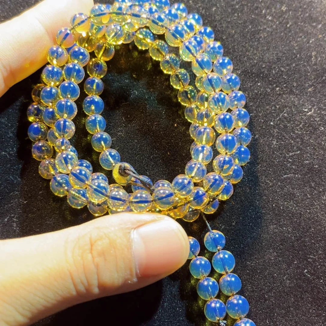 未镶嵌蓝珀珠宝奇石6佛珠