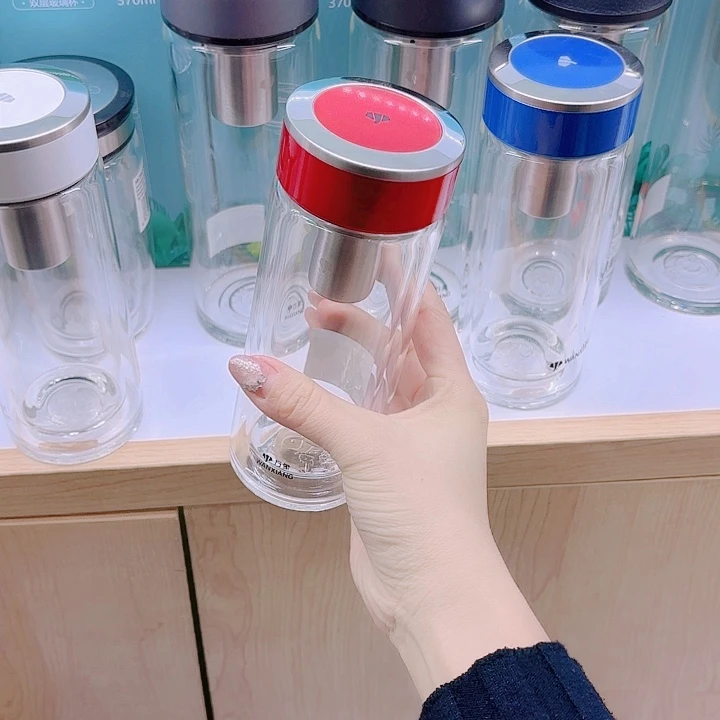 万象品牌双层玻璃杯V193-255红