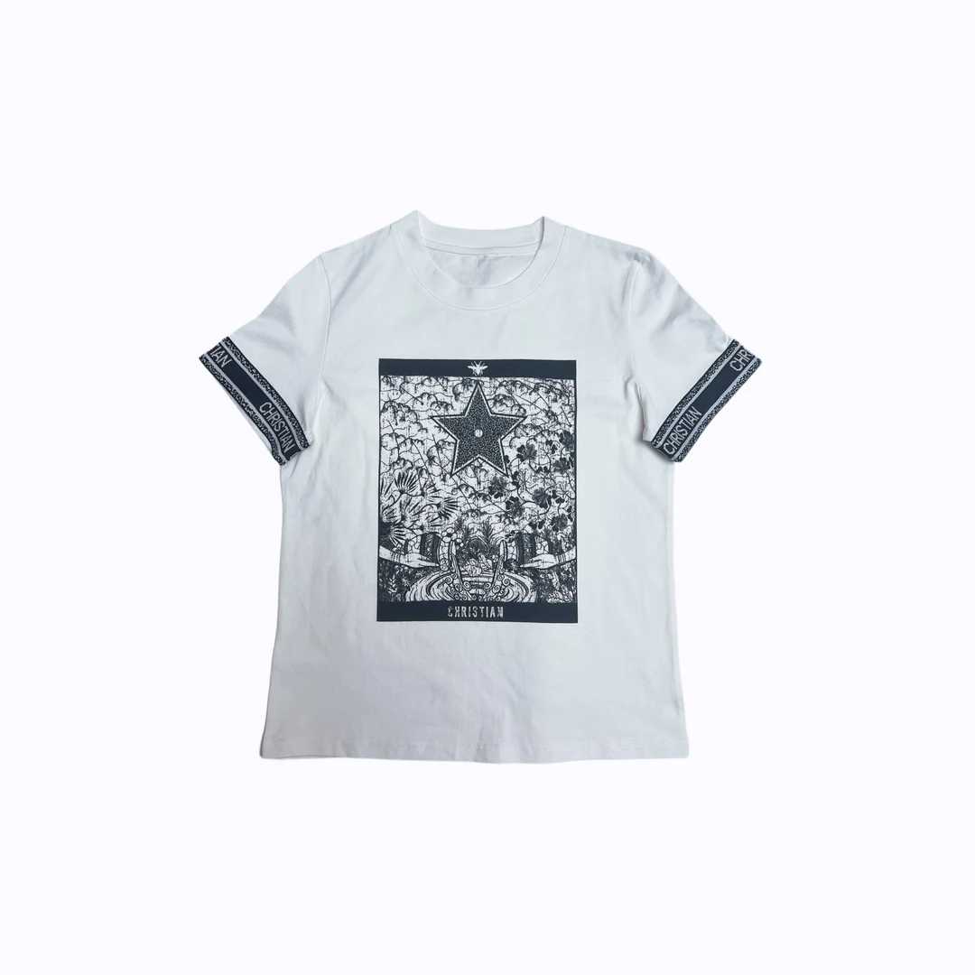 77私服【暮光】2025春夏新款印花宽松休闲短袖T恤HY165