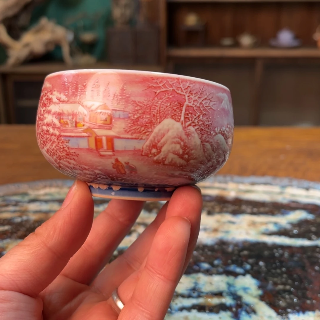 杯柴烧手工手绘陶瓷