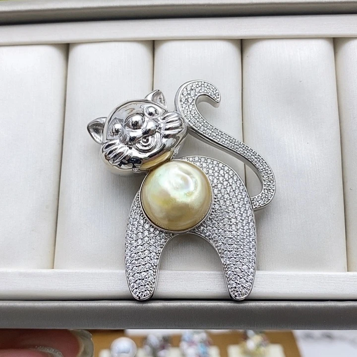 银S925镶嵌海水珍珠颈饰