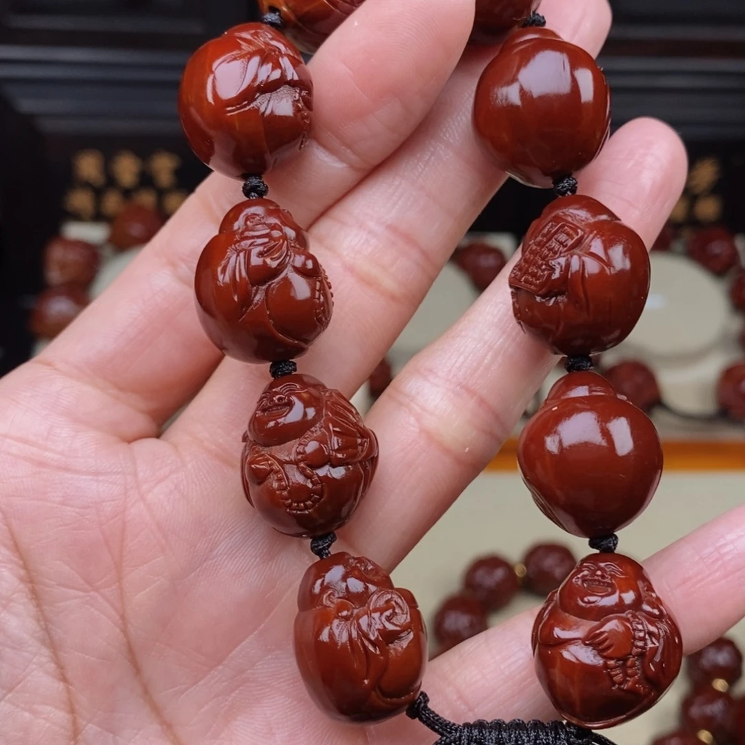 风***起橄榄核吊坠八宝弥勒