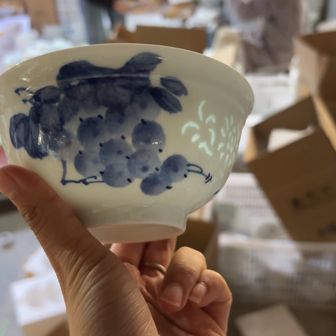 玉瓷景德镇陶瓷米饭碗两只微瑕