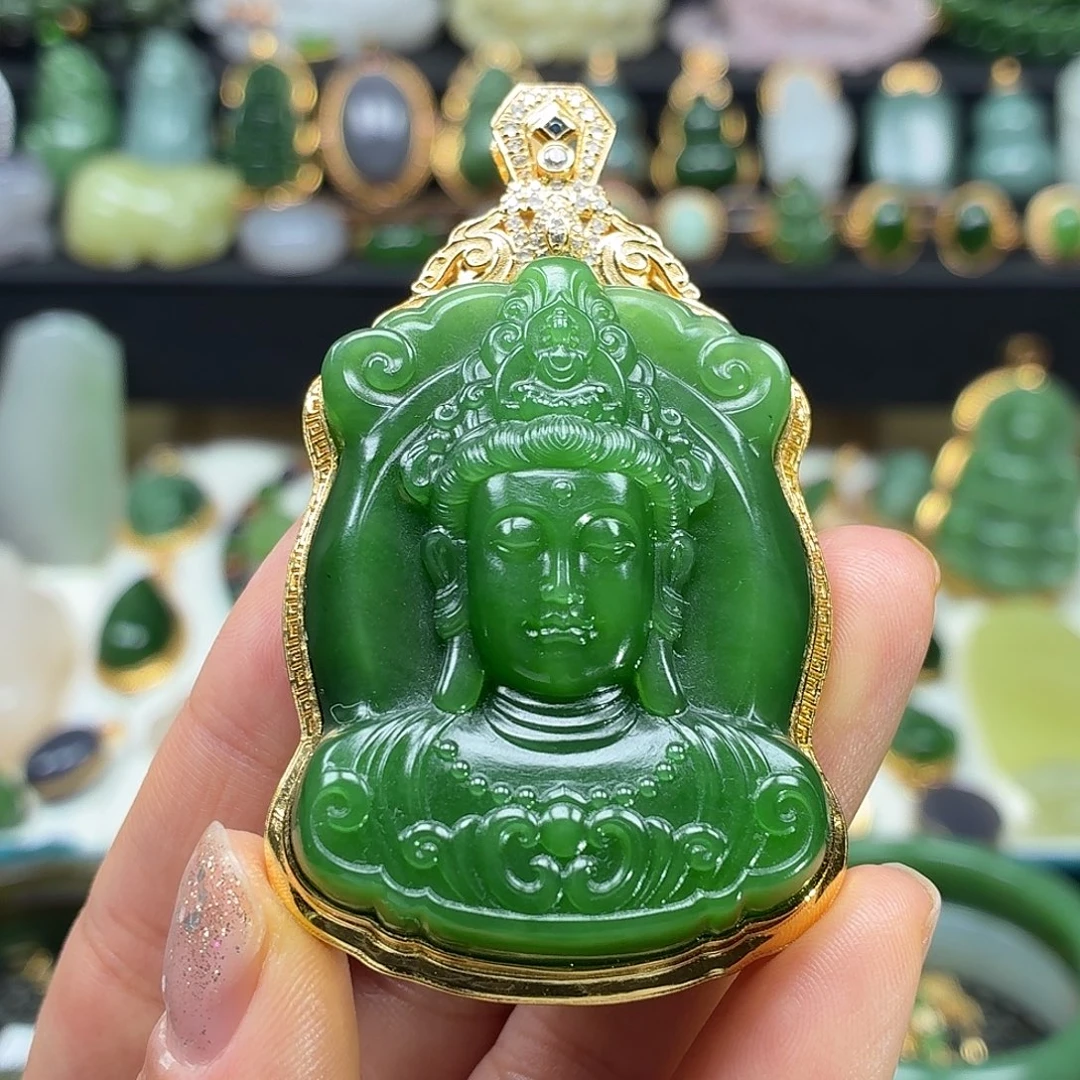 和田玉银S925镶嵌颈饰