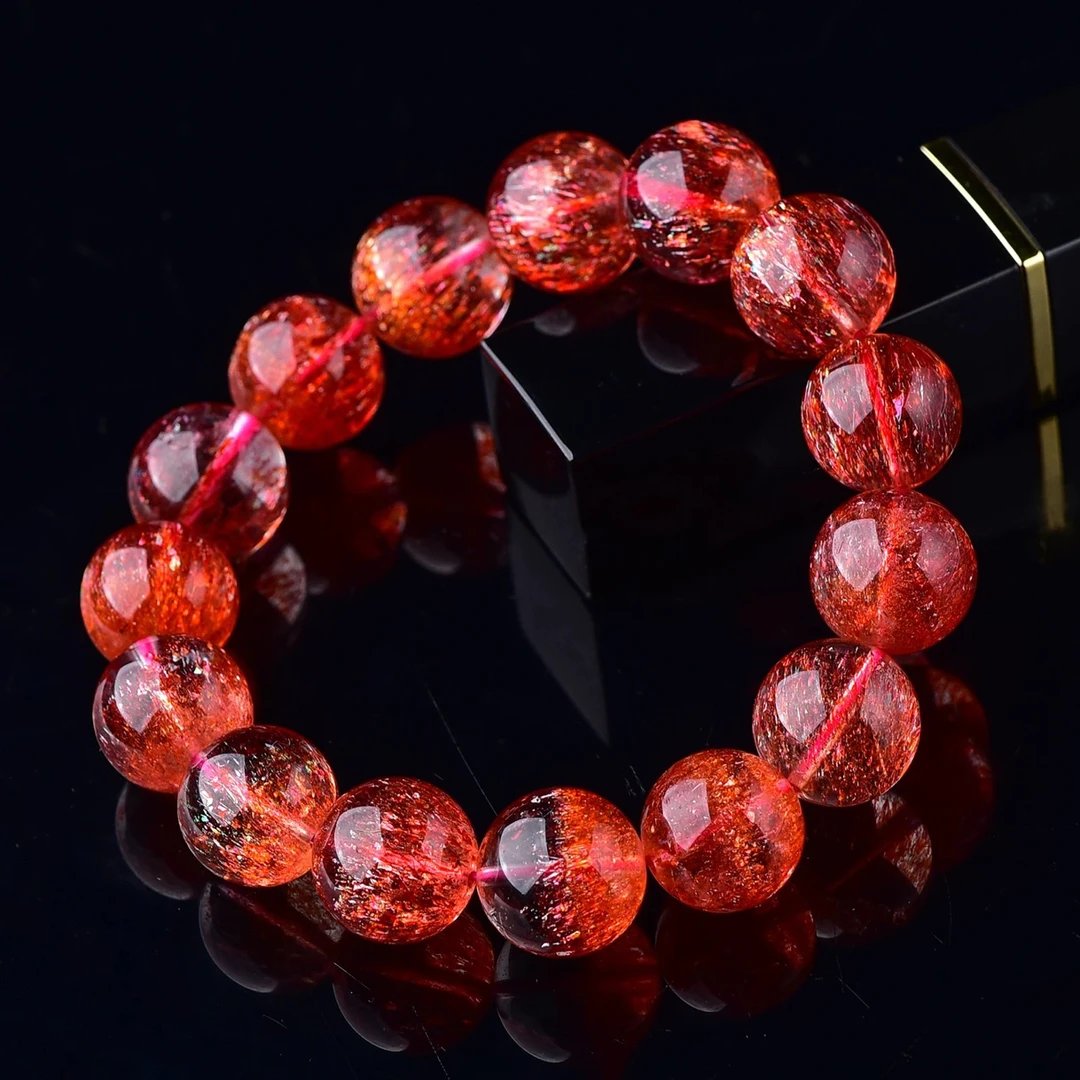 超七珠宝金草莓晶水晶手串